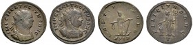 Römische Münzen 
 Kaiserzeit 
 Tacitus 275-276 
 Lot (2 Stücke): Antoniniane -Rom-. Gepanzerte Büste mit Strahlenkrone nach rechts / Laetitia nach ...