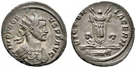 Römische Münzen 
 Kaiserzeit 
 Probus 276-282 
 Antoninian -Rom-. IMP PROBVS P F AVG. Brustbild mit Strahlenkrone im Harnisch nach rechts / VICTORI...