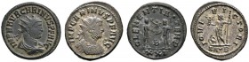 Römische Münzen 
 Kaiserzeit 
 Carinus 283-285 
 Lot (2 Stücke): Antoniniane -Siscia- bzw. -Cyzikus-. Gepanzerte Büste mit Strahlen­krone nach rech...