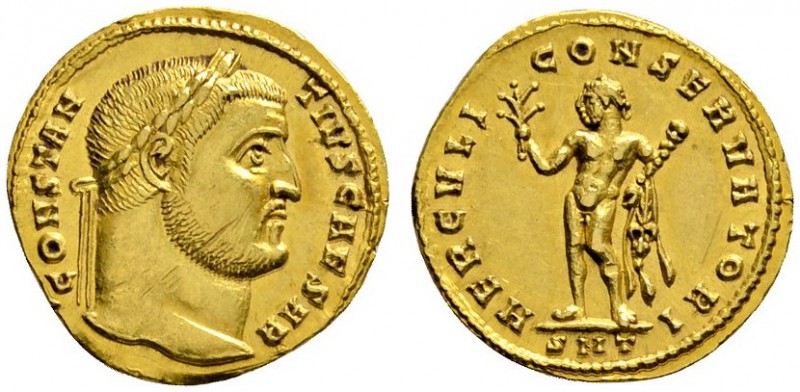 Römische Münzen 
 Kaiserzeit 
 Constantius I. Caesar 293-305 
 Aureus 293 -Ti...