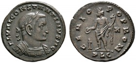 Römische Münzen 
 Kaiserzeit 
 Constantinus I. Caesar 306-309 
 Folles (27 mm) -Lugdunum-. FL VAL CONSTANTINVS N C. Belor­beerte und drapierte Panz...