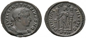 Römische Münzen 
 Kaiserzeit 
 Constantinus I. Caesar 306-309 
 Halbfolles (23 mm) -Trier-. FL VAL CONSTANTINVS N C. Belorbeerte und drapierte Panz...