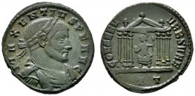 Römische Münzen 
 Kaiserzeit 
 Maxentius 306-312 
 Folles -Ticinum-. IMP C MAXENTIVS P F AVG. Belorbeerte Panzerbüste nach rechts / CONSERV VRB SVA...