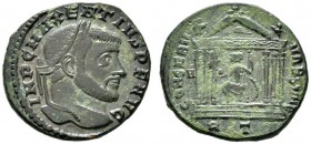 Römische Münzen 
 Kaiserzeit 
 Maxentius 306-312 
 Folles -Rom-. IMP C MAXENTIVS P F AVG. Belorbeerte Büste nach rechts / CONSERV VRB SVAE. Roma mi...