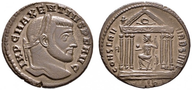 Römische Münzen 
 Kaiserzeit 
 Maxentius 306-312 
 Folles 307/308 -Rom-. IMP ...