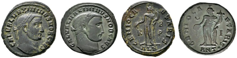 Römische Münzen 
 Kaiserzeit 
 Maximinus II. 309-313 
 Lot (2 Stücke): Folles...