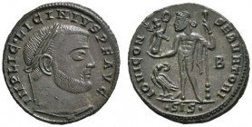 Römische Münzen 
 Kaiserzeit 
 Licinius I. 308-324 
 Folles 313/315 -Siscia-. IMP C VAL LICIN LICINIVS P F AVG. Belorbeerte Büste nach rechts / IOV...