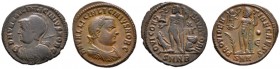 Römische Münzen 
 Kaiserzeit 
 Licinius II. 317-324 
 Lot (2 Stücke): Folles -Nicomedia-. Bloße Panzerbüste mit Diadem nach rechts / Jupiter nach l...