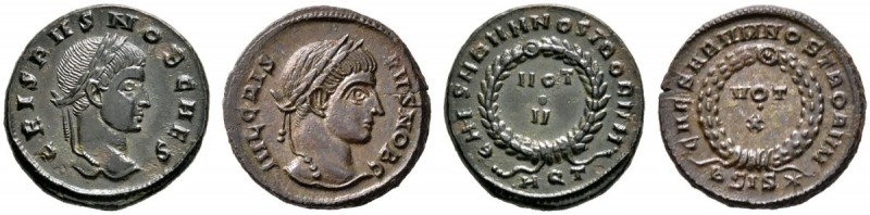 Römische Münzen 
 Kaiserzeit 
 Crispus Caesar 316-326 
 Lot (2 Stücke): Folle...