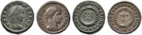 Römische Münzen 
 Kaiserzeit 
 Crispus Caesar 316-326 
 Lot (2 Stücke): Folles -Aquileia- bzw. -Siscia-. Belorbeerte Büste nach rechts / Schrift im...