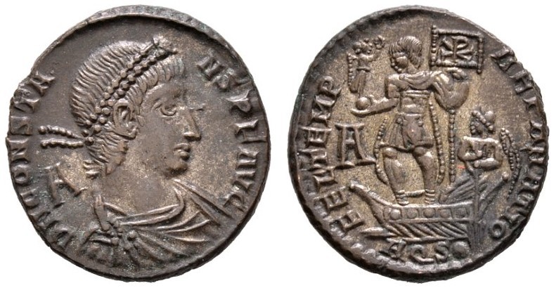 Römische Münzen 
 Kaiserzeit 
 Constans 337-350 
 Folles (23 mm) -Aquileia-. ...