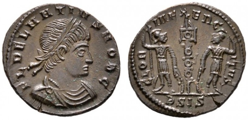 Römische Münzen 
 Kaiserzeit 
 Delmatius Caesar 335-337 
 Folles -Siscia-. FL...
