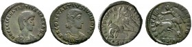 Römische Münzen 
 Kaiserzeit 
 Constantius Gallus Caesar 351-354 
 Lot (2 Stücke): Maiorina -Sirmium- bzw. -Cyzikus-. Bloße drapierte Panzerbüste n...