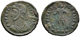 Römische Münzen 
 Kaiserzeit 
 Procopius 365-366 
 AE-Centenionalis -Herakleia-. Ähnlich wie vorher, jedoch auf dem Revers ohne Christogramm im Fel...