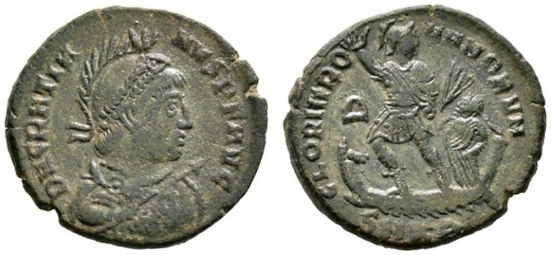 Römische Münzen 
 Kaiserzeit 
 Gratianus 367-383 
 Bronzemünze (AE-22 mm) -Cy...