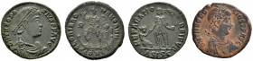 Römische Münzen 
 Kaiserzeit 
 Theodosius I. 379-395 
 Bronzemünze (AE-23 mm) -Siscia-. D N THEODOSIVS P F AVG. Drapierte Panzerbüste mit Perldiade...