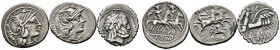 Lots antiker Münzen 
 Keltische, griechische, römische und orientalische Münzen 
 3 Stücke: RÖMISCHE REPUBLIK , Denare des M. Iunius Silanus (145 v....