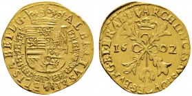 Ausländische Münzen und Medaillen 
 Belgien-Brabant 
 Albert und Isabella 1598-1621 
 Doppelter Albertin 1602 -Antwerpen-. Delm. 145, Fr. 86. 5,12 ...