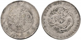 Ausländische Münzen und Medaillen 
 China-Provinz Kwangtung 
 Dollar o.J. (1909-11). Y. 206.
 minimale Randfehler und Kratzer, sehr schön