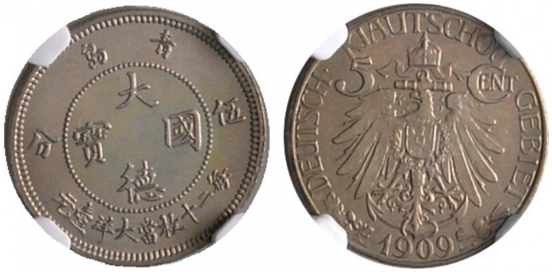 Ausländische Münzen und Medaillen 
 China-KIAU CHAU (dt. Kiautschou) 
 5 Cents...