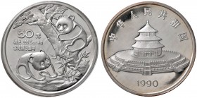 Ausländische Münzen und Medaillen 
 China-Volksrepublik 
 50 Yuan 1990. Zwei Pandas. KM 273. 155,5 g (5 Unzen Feinsilber). Auflage: max. 5.000 Exemp...