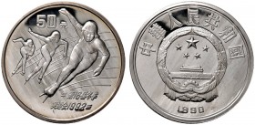 Ausländische Münzen und Medaillen 
 China-Volksrepublik 
 50 Yuan 1990. Olympiade 1992. Eisschnelllauf. KM 297. 155,5 g (5 Unzen Feinsilber)
 verka...
