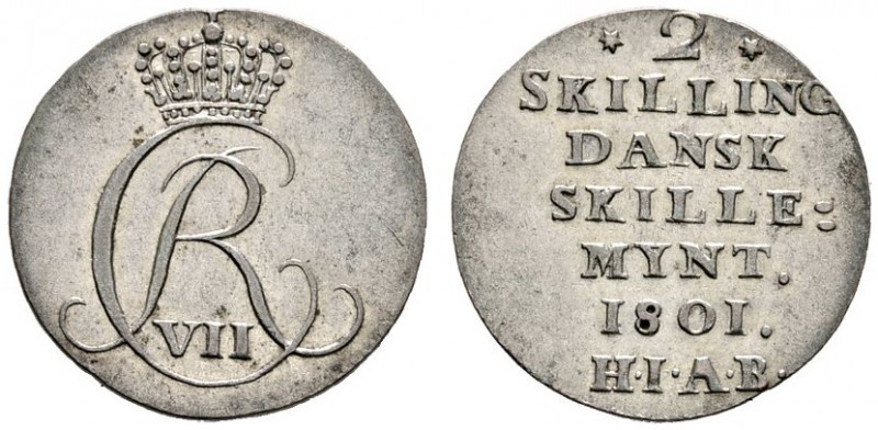Ausländische Münzen und Medaillen 
 Dänemark 
 Christian VII. 1766-1808. 2 Ski...