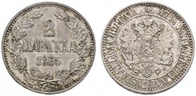 Ausländische Münzen und Medaillen 
 Finnland (unter russischer Herrschaft) 
 Alexander II. 1855-1881. 2 Markka 1865 -Helsinki-. KM 7.1, Bitkin (Rußl...