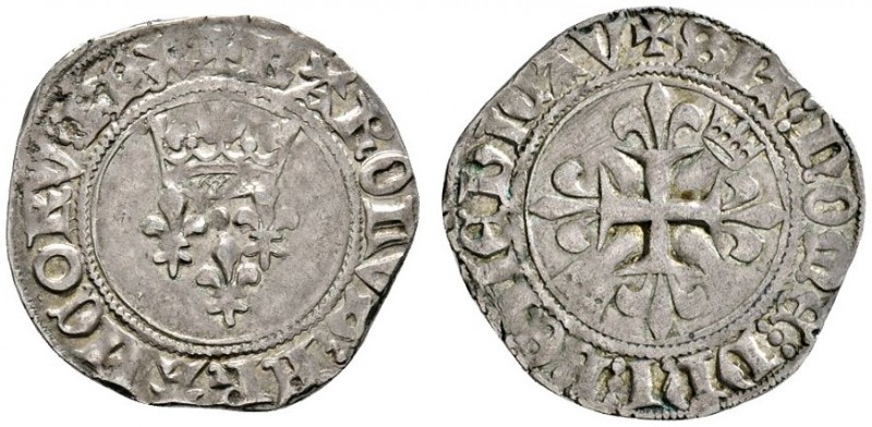 Ausländische Münzen und Medaillen 
 Frankreich-Königreich 
 Charles VI. 1380-1...