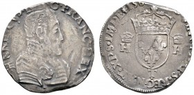 Ausländische Münzen und Medaillen 
 Frankreich-Königreich 
 Francois II. 1559-1560 
 Teston 1560 -Nantes-. Prägung im Namen Henris II. Ciani 1336, ...