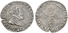 Ausländische Münzen und Medaillen 
 Frankreich-Königreich 
 Henri IV. 1589-1610 
 Demi Franc 1601 -Dijon- Belorbeertes Brustbild nach rechts, darun...