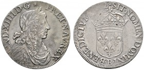 Ausländische Münzen und Medaillen 
 Frankreich-Königreich 
 Louis XIV. 1643-1715 
 1/2 Ecu au buste juvenile 1662 -Rouen-. Gad. 173, Ciani 1863, Du...