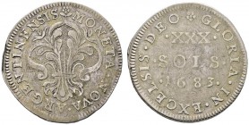 Ausländische Münzen und Medaillen 
 Frankreich-Königreich 
 Louis XIV. 1643-1715 
 30 Sols de Strasbourg (1/2 Ecu) 1683 -Straßburg-. Stadtlilie / W...
