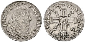 Ausländische Münzen und Medaillen 
 Frankreich-Königreich 
 Louis XIV. 1643-1715 
 1/2 Ecu aux huit L (Reformation) 1691 -Aix-. Gad. 184, Ciani 189...
