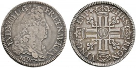 Ausländische Münzen und Medaillen 
 Frankreich-Königreich 
 Louis XIV. 1643-1715 
 Ecu aux huit L 1690 -Paris-. Gad. 216, Ciani 1889, Dupl. 1514, D...