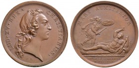 Ausländische Münzen und Medaillen 
 Frankreich-Königreich 
 Louis XV. 1715-1774 
 Bronzemedaille 1747 von F. Marteau und C.N. Roettiers, auf die Un...