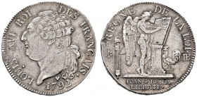 Ausländische Münzen und Medaillen 
 Frankreich-Königreich 
 Constitution 1791-1792 
 1/2 Ecu constitutionel á la légende &quot;FRANCAIS&quot; 1792 ...