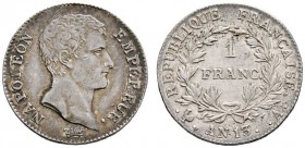 Ausländische Münzen und Medaillen 
 Frankreich-Königreich 
 Napoleon I. 1804-1815 
 Franc AN 13 (1804/05) -Paris-. Gad. 443.
 feine Patina, minima...