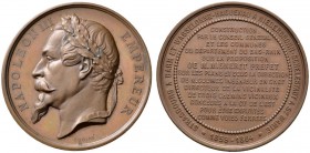 Ausländische Münzen und Medaillen 
 Frankreich-Königreich 
 Napoleon III. 1852-1870 
 Bronzemedaille 1864 von Oudiné, auf die Errichtung dreier Eis...