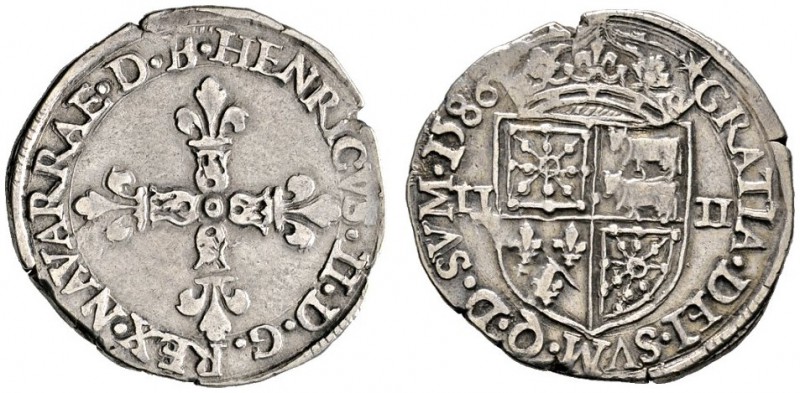 Ausländische Münzen und Medaillen 
 Frankreich-Bearn 
 Henri II. 1572-1589, al...