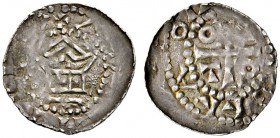 Ausländische Münzen und Medaillen 
 Frankreich-Metz, Bistum 
 Adalbero II. 984-1005, zusammen mit Kaiser Otto III. 983-1002. Denar. [+ADELBERO]. Kir...
