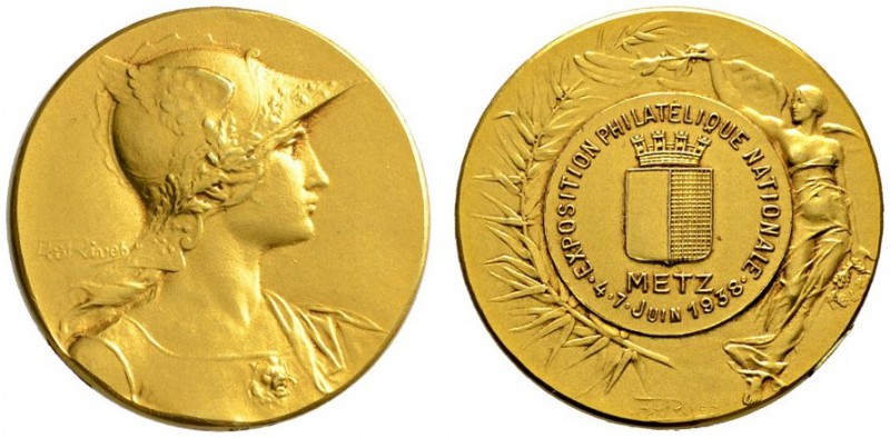 Ausländische Münzen und Medaillen 
 Frankreich-Metz, Stadt 
 Mattierte, golden...