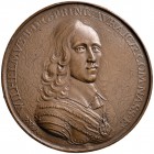 Ausländische Münzen und Medaillen 
 Großbritannien 
 Charles I. 1625-1649 
 Einseitige, bronzierte Blei-Hohlgußmedaille o.J. (1650) von P. van Abel...