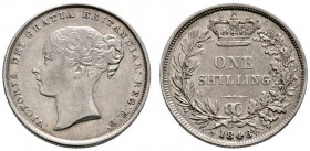 Ausländische Münzen und Medaillen 
 Großbritannien 
 Victoria 1837-1901 
 Shilling 1848 (aus 1846). Spink 3904.
 feine Patina, seltener Jahrgang, ...