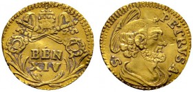 Ausländische Münzen und Medaillen 
 Italien-Kirchenstaat (Vatikan) 
 Benedikt XIV. (Prospero Lambertini) 1740-1758. 1/2 Scudo Romano o.J. -Rom-. Tia...