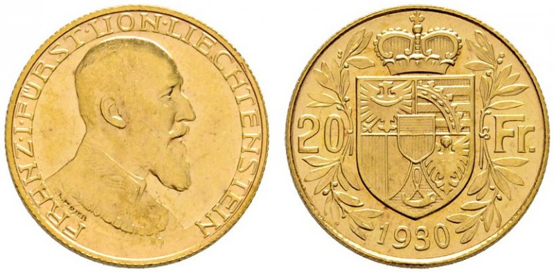Ausländische Münzen und Medaillen 
 Liechtenstein 
 Franz I. 1929-1938 
 20 F...