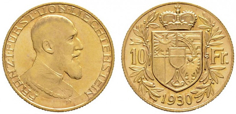 Ausländische Münzen und Medaillen 
 Liechtenstein 
 Franz I. 1929-1938 
 10 F...