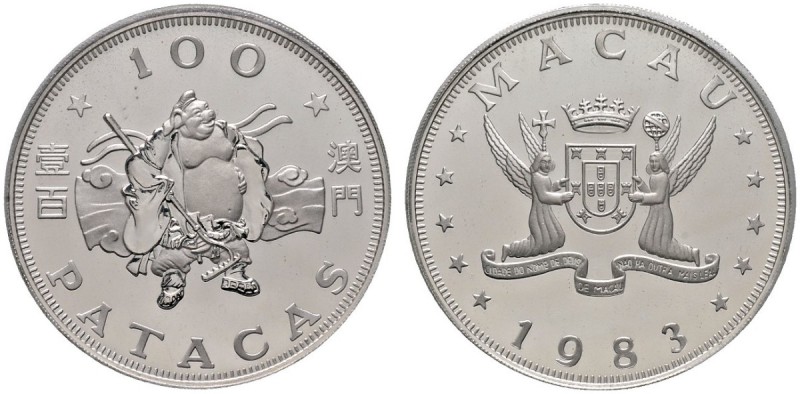 Ausländische Münzen und Medaillen 
 Macao 
 100 Patacas 1983. Jahr des Schwein...