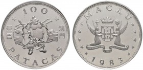 Ausländische Münzen und Medaillen 
 Macao 
 100 Patacas 1983. Jahr des Schweins. KM 27. Auflage: 2.500 Exemplare
 selten, Polierte Platte-verkapsel...