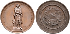 Ausländische Münzen und Medaillen 
 Niederlande-Königreich 
 Willem III. 1849-1890. Große Bronzemedaille 1852 von Hart, auf die Einweihung des Denkm...